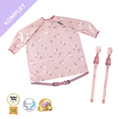 Bibado KOMPLET Slinček z rokavi Coverall + pribor Handi - Curious Cottontails