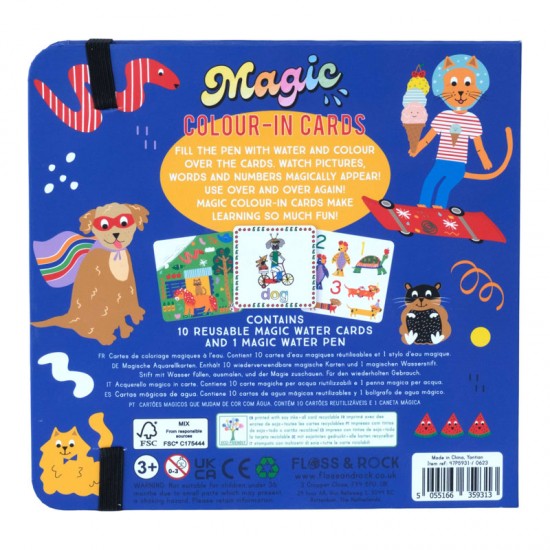 Floss&Rock® Čarobna vodna pobarvanka Magic Colour-In Cards Pets