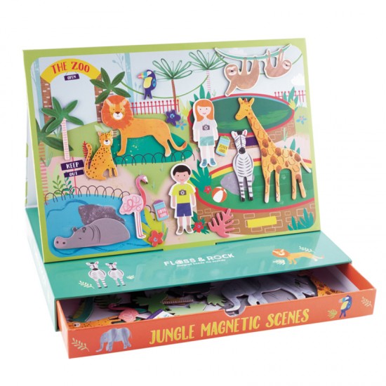 Floss&Rock® Magnetna knjigica Magnetic Play Scenes Jungle