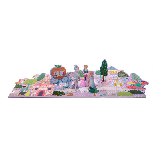 Floss&Rock® Sestavljanka Giant Floor Puzzle z igralnimi figuricami Fairy Tale (60 kosov)