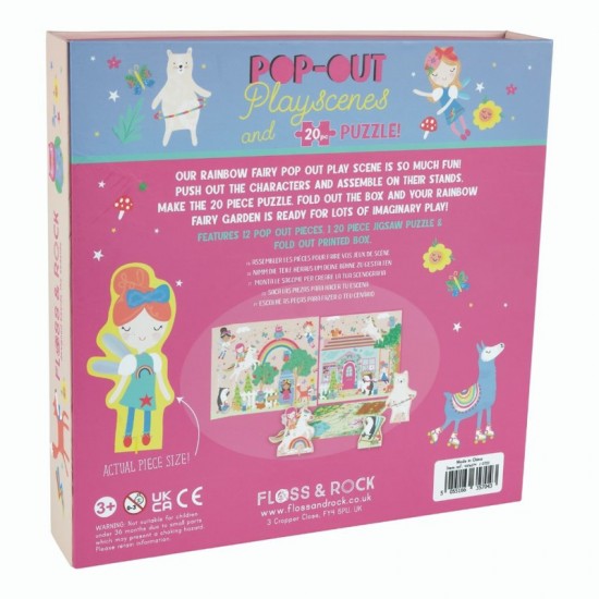 Floss&Rock® Scenarij za ustvarjalno 3D zgodbo Pop Out Play Scene Rainbow Fairy