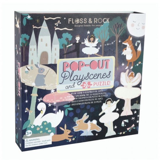 Floss&Rock® Scenarij za ustvarjalno 3D zgodbo Pop Out Play Scene Enchanted