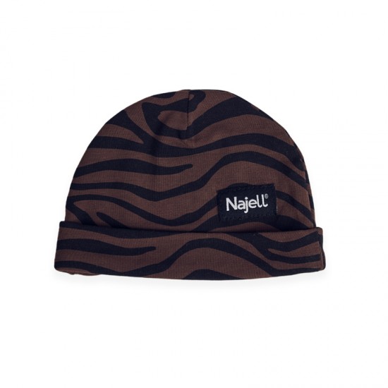 Najell® Beanie otroška kapa - Zebra Brown (36/38)