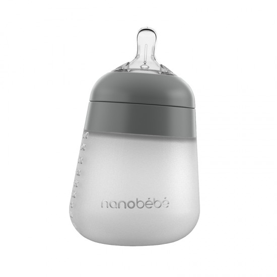 Nanobébé Flexy silikonska steklenička 270ml 1 kos - Grey