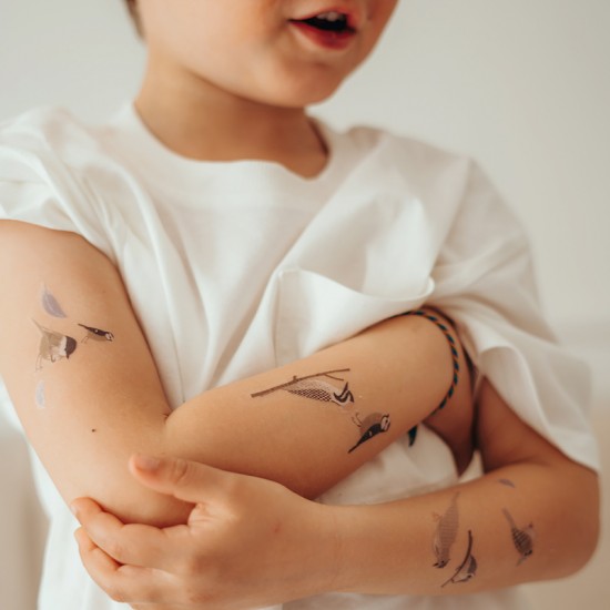 Nuukk Veganski otroški tatuji - Birds