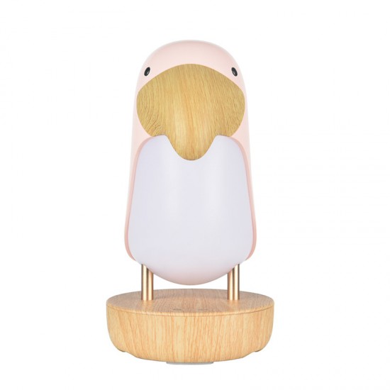 Rabbit&Friends Lesena lučka Bird Lamp z Bluetooth zvočnikom - Roza