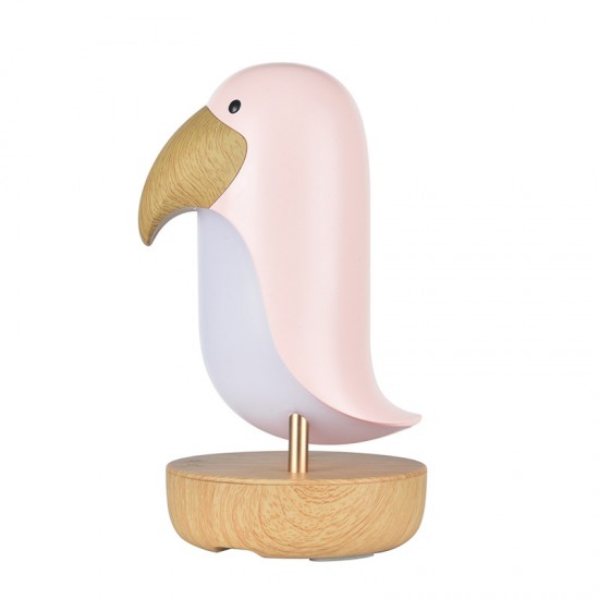 Rabbit&Friends Lesena lučka Bird Lamp z Bluetooth zvočnikom - Roza