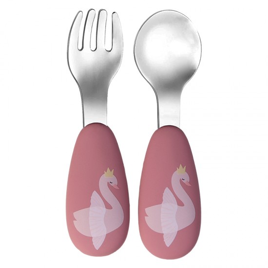 Tryco® 2-delni jedilni pribor Swan Dusty Rose