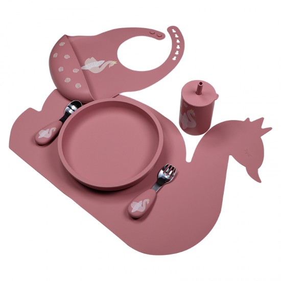 Tryco® Silikonski slinček Swan Dusty Rose