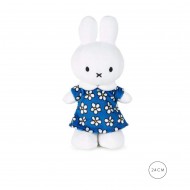 Miffy zajček mehka igrača Blue flower dress - 23 cm - VZOREC