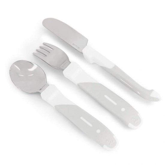 Twistshake Stainless Steel Cutlery From 12 Months - White - VZOREC